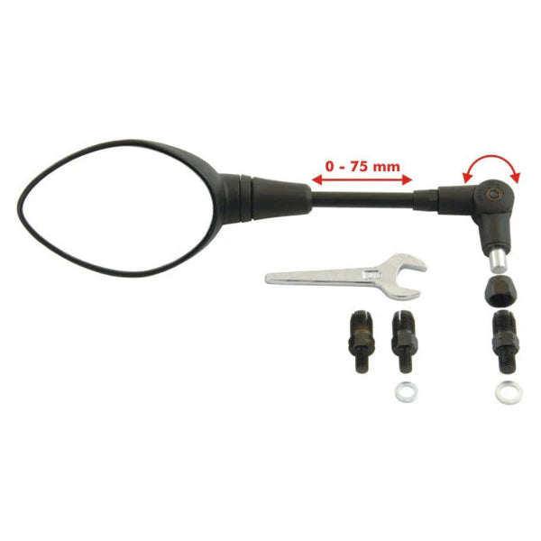 Touratech Rear View Mirror Folding & Length Adjustable - BMW, Husqvarna, KTM, Triumph & Japanese Bikes