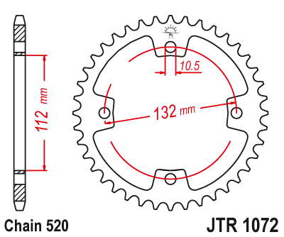 JT Steel Rear Sprocket 38T (JTR1072.38)