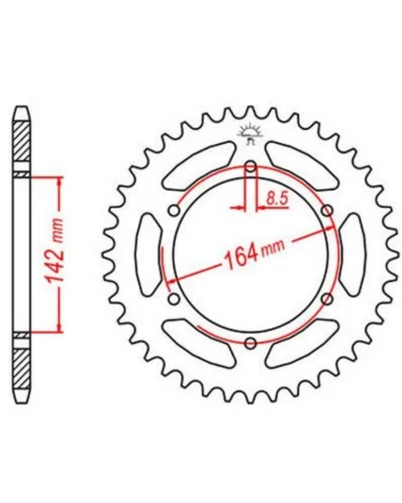 Pignon arrière en acier JT 52 dents (JTR1067.52)