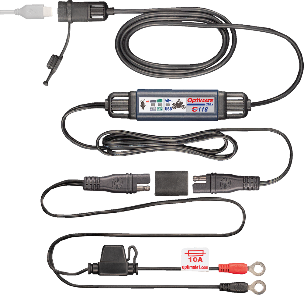 Tecmate Optimate Battery To USB-C Charger (O-118)