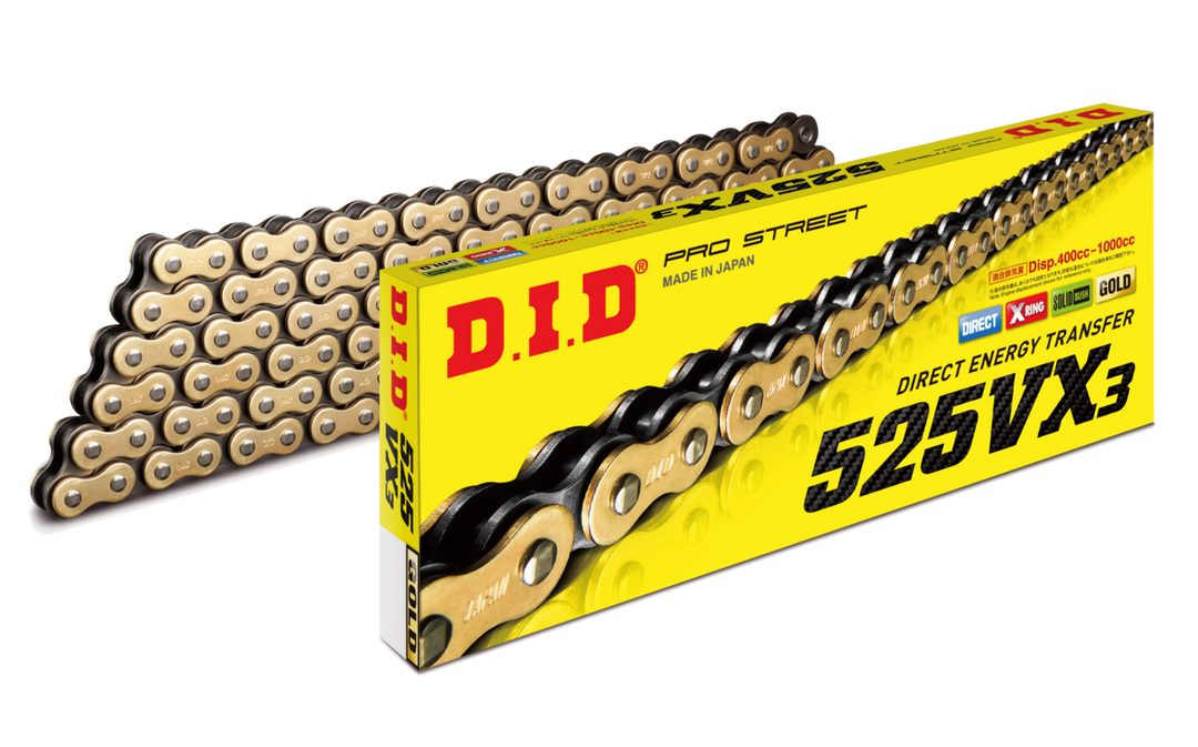 525VX3-130L Gold & Black DID Chain (M525VX3G130ZB)