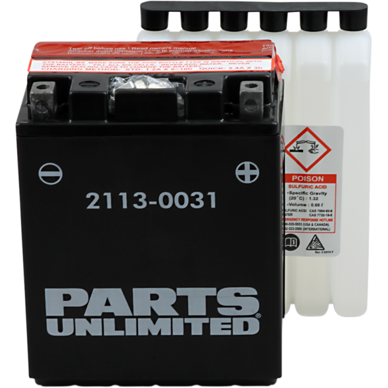 Parts Unlimited CTX14AHL-BS HI-PERF avec pack acide (CTX14AHL-BS)