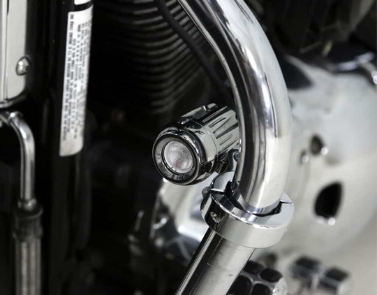 Support de lumière auxiliaire pour protection de moteur/cadre Denali pour tubes de 32 mm à 38 mm (1,25 po à 1,5 po) de diamètre | Chrome (rév04)