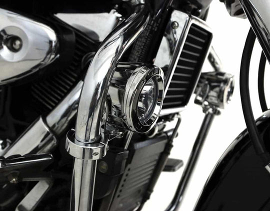 Support de lumière auxiliaire pour protection de moteur/cadre Denali pour tubes de 32 mm à 38 mm (1,25 po à 1,5 po) de diamètre | Chrome (rév04)