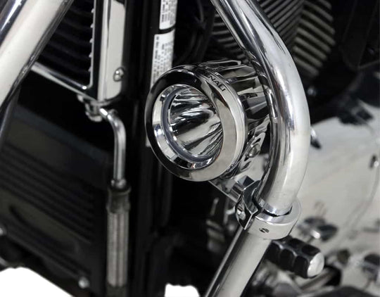 Support de lumière auxiliaire pour protection de moteur/cadre Denali pour tubes de 32 mm à 38 mm (1,25 po à 1,5 po) de diamètre | Chrome (rév04)