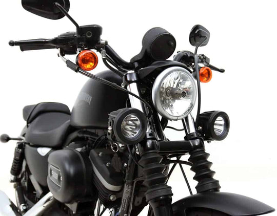 Support d'éclairage auxiliaire pour tube de fourche conventionnel Denali pour tubes de 39 mm à 49 mm (1,5 po à 1,875 po) de diamètre | Noir (rév07)
