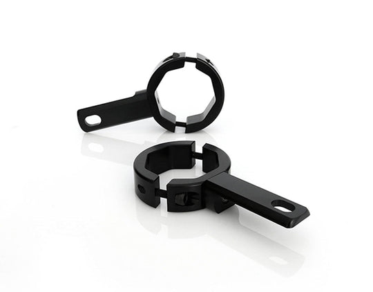 Support d'éclairage auxiliaire pour tube de fourche conventionnel Denali pour tubes de 39 mm à 49 mm (1,5 po à 1,875 po) de diamètre | Noir (rév07)