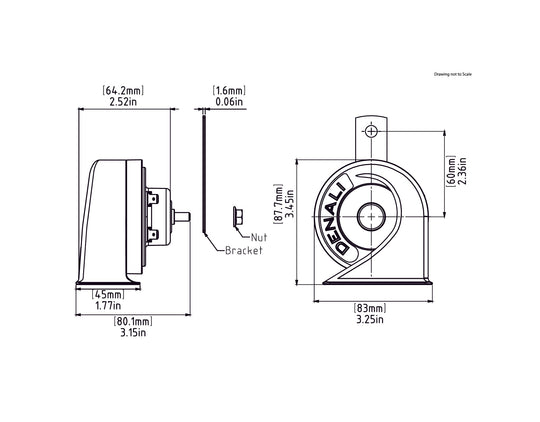 Denali SoundBomb Mini Electromagnetic Low Tone Horn