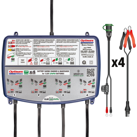 Chargeur Tecmate Optimate Lithium 4S 4 banques X 0,8 A (TM-485)