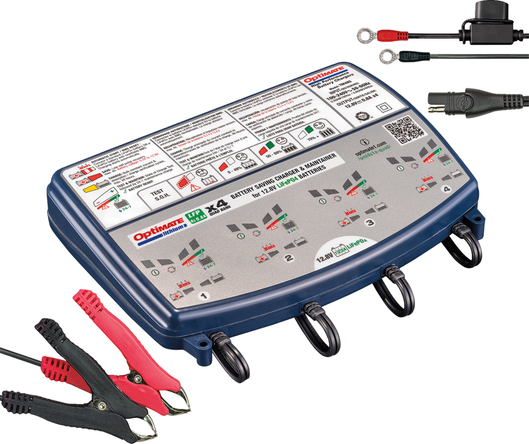Chargeur Tecmate Optimate Lithium 4S 4 banques X 0,8 A (TM-485)