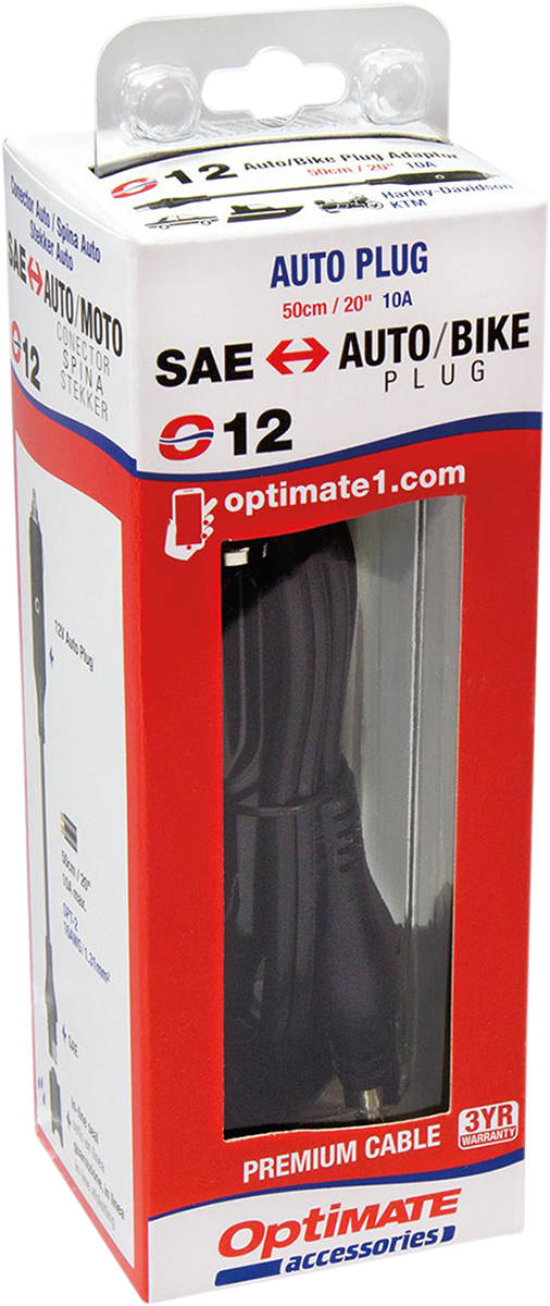 Adaptateur de câble Tecmate Optimate SAE vers Auto (O-12)