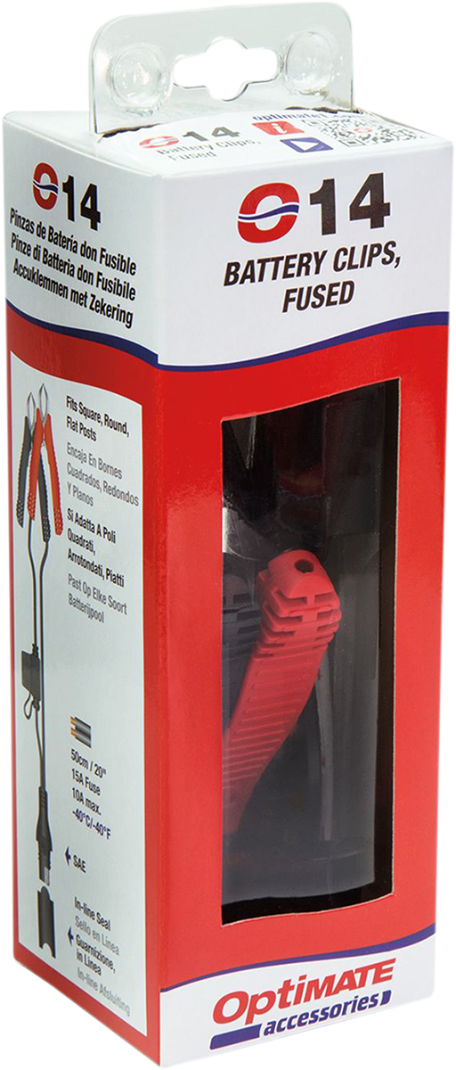 Câble Tecmate Optimate 15A Fusible SAE/Clips (O-14)