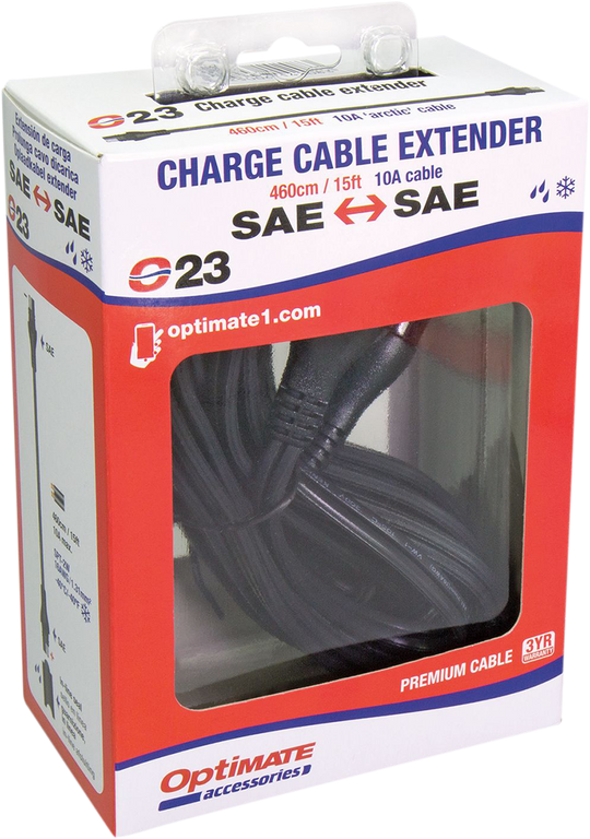 Câble Tecmate Optimate 10A SAE/SAE 15 pieds / 4,6 M (O-23)
