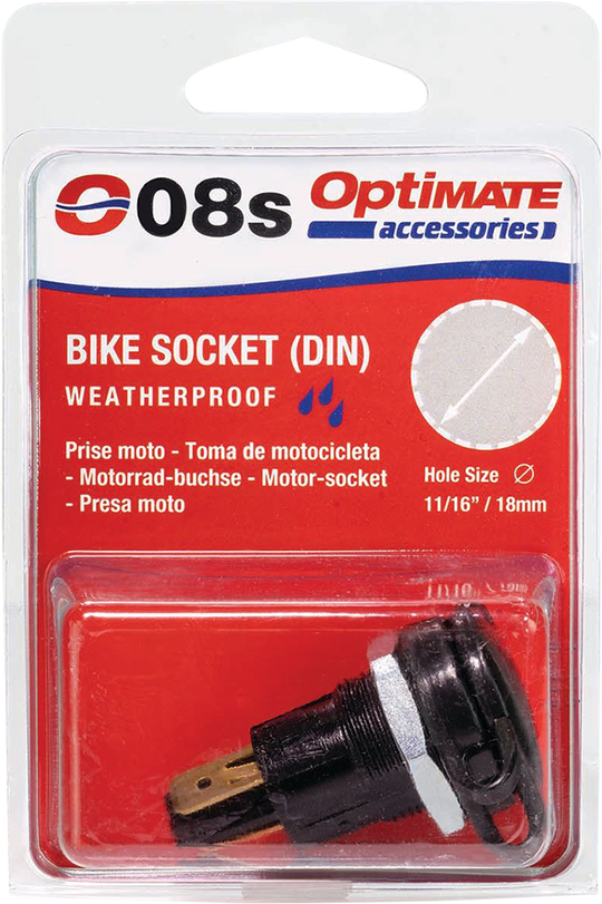 Prise DIN Tecmate Optimate avec capuchon rabattable (O-08S)