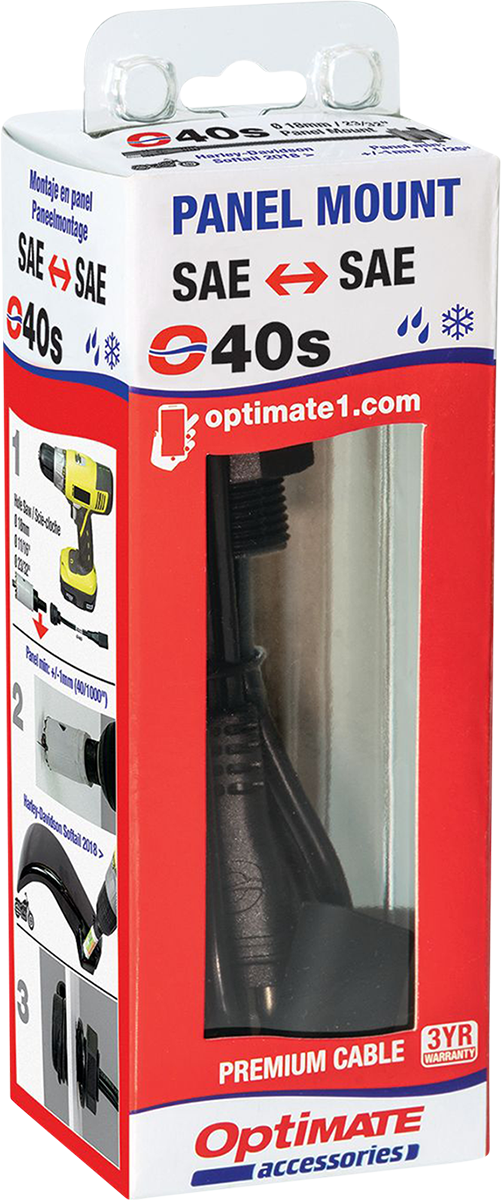 Prise Tecmate Optimate SAE avec câble 6" (O-40S)