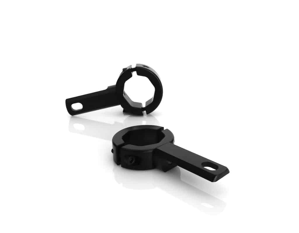 Denali Engine Guard/Frame Auxiliary Light Mount For 32mm-38mm (1.25in-1.5in) Diameter Tubes | Black (rev03)